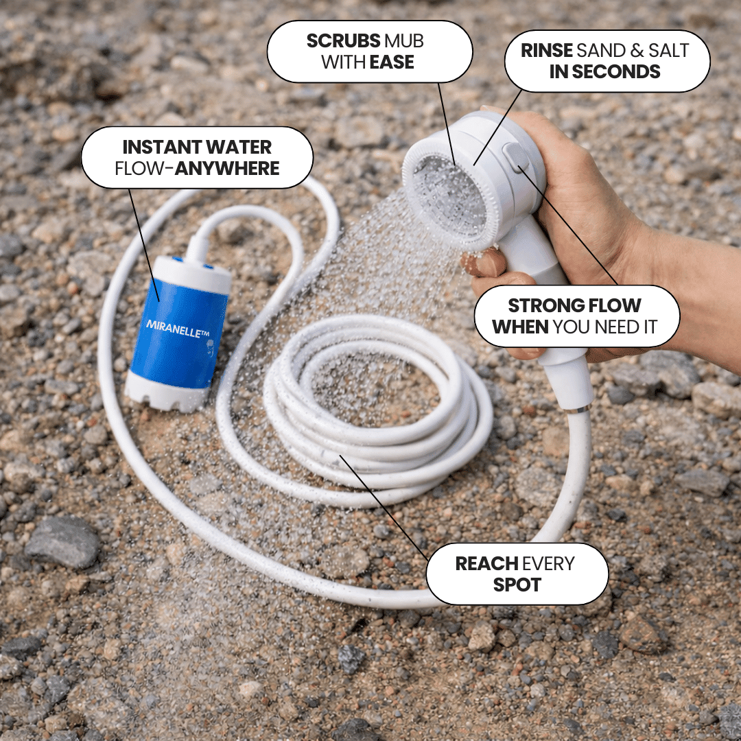 A Portable Shower Strong Enough to Actually Rinse Off Sand, Salt, and Sweat. - Miranelle™