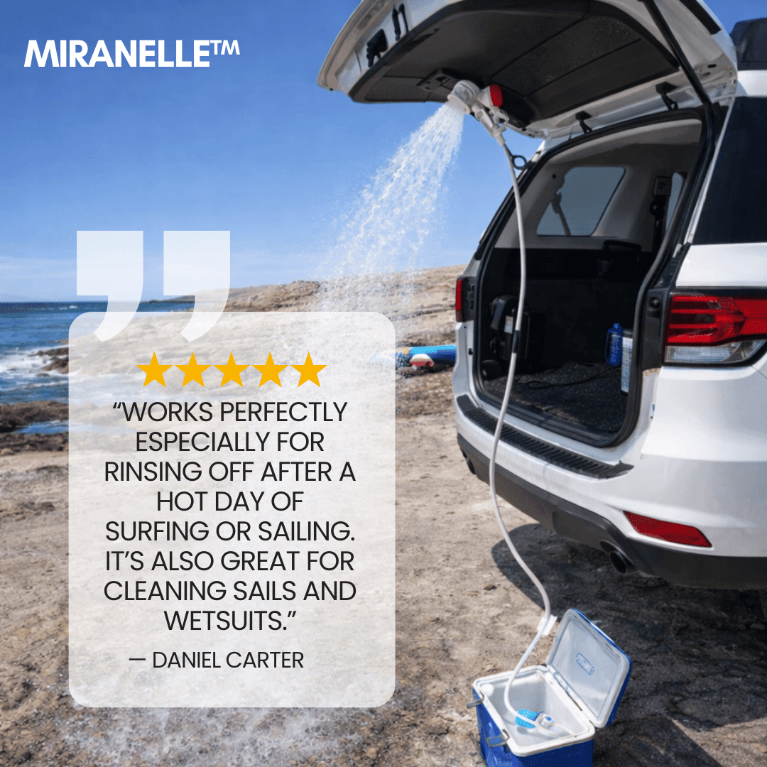 A Portable Shower Strong Enough to Actually Rinse Off Sand, Salt, and Sweat. - Miranelle™
