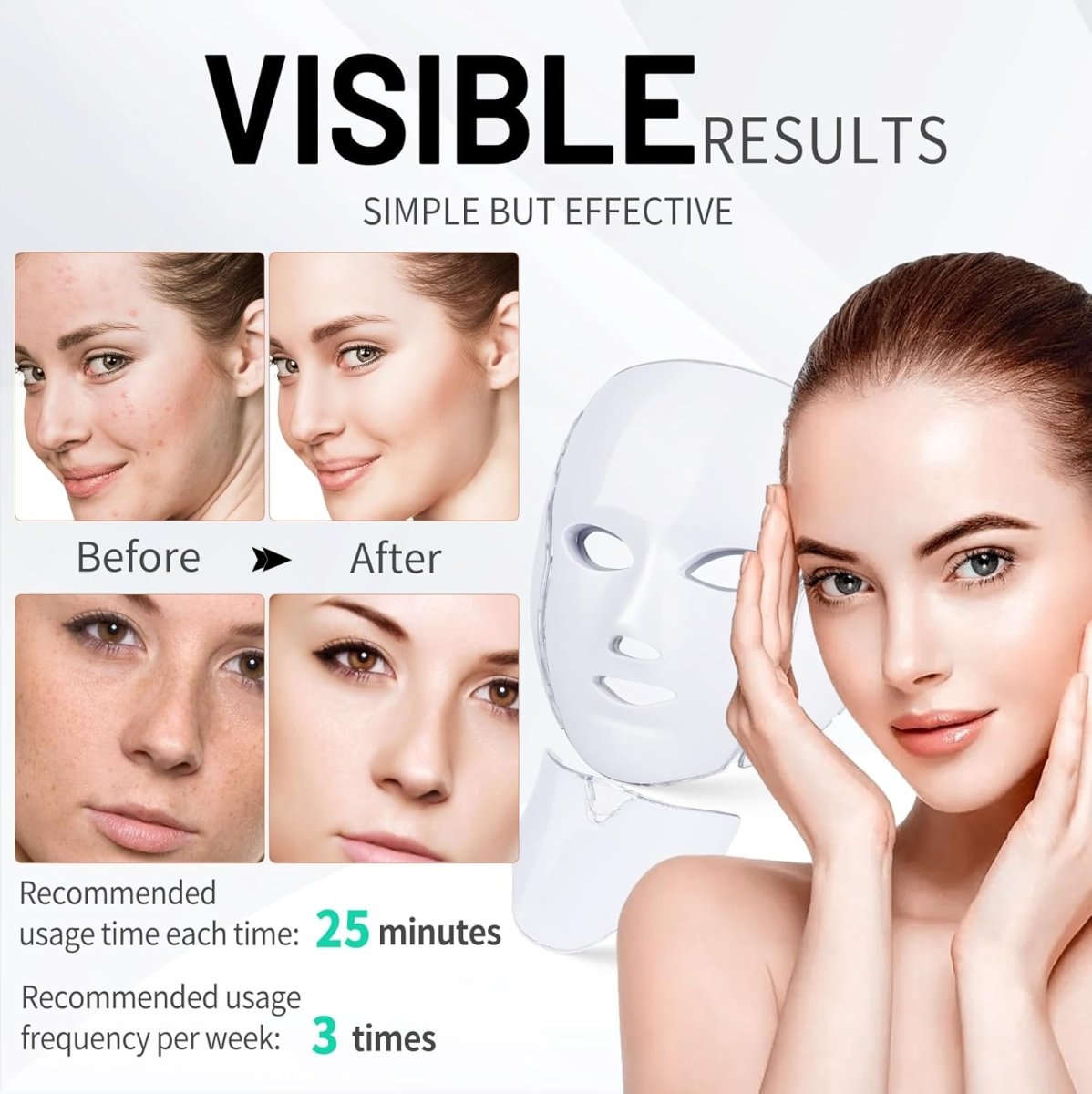 LED Face and Neck Mask - Dermovia™