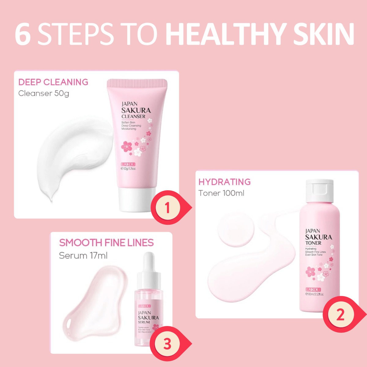 Sakura Skincare Set (6 pc) - Dermovia™